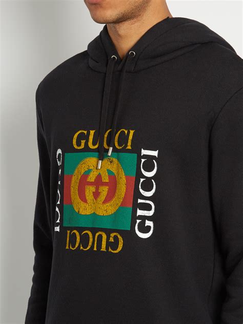 gucci hooded black sweatshirt with hood for men|Gucci hoodie sale designer men.